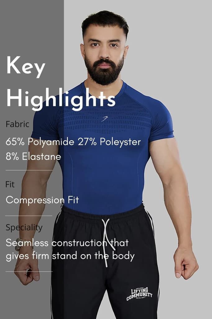 Power Seamless T-shirt Blue/Logo — photo 7