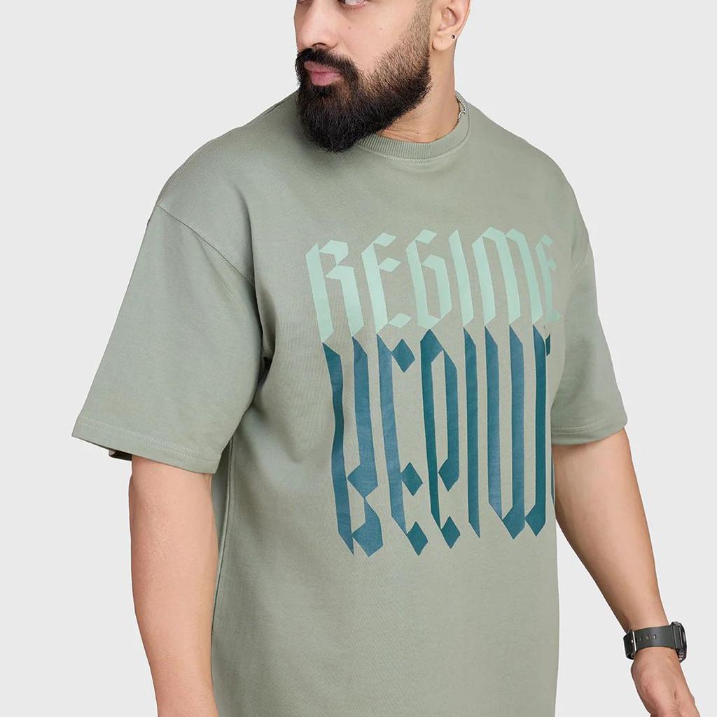 Regime Oversized T-shirts Sage Green