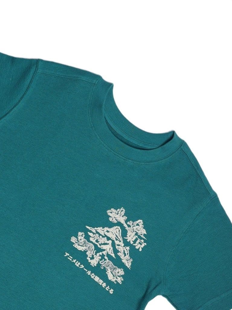 Y&F Kids Boys Green Printed Cotton T-Shirt — photo 5