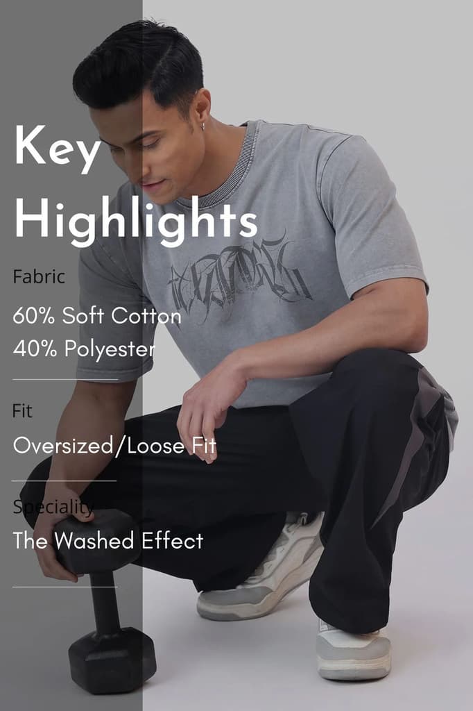 Skull Washed Oversized T-shirt Light Grey — photo 7
