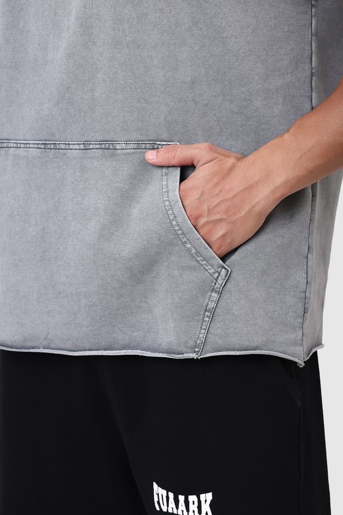 Shadow Washed Capsleeves Hoodie Light Grey — photo 4