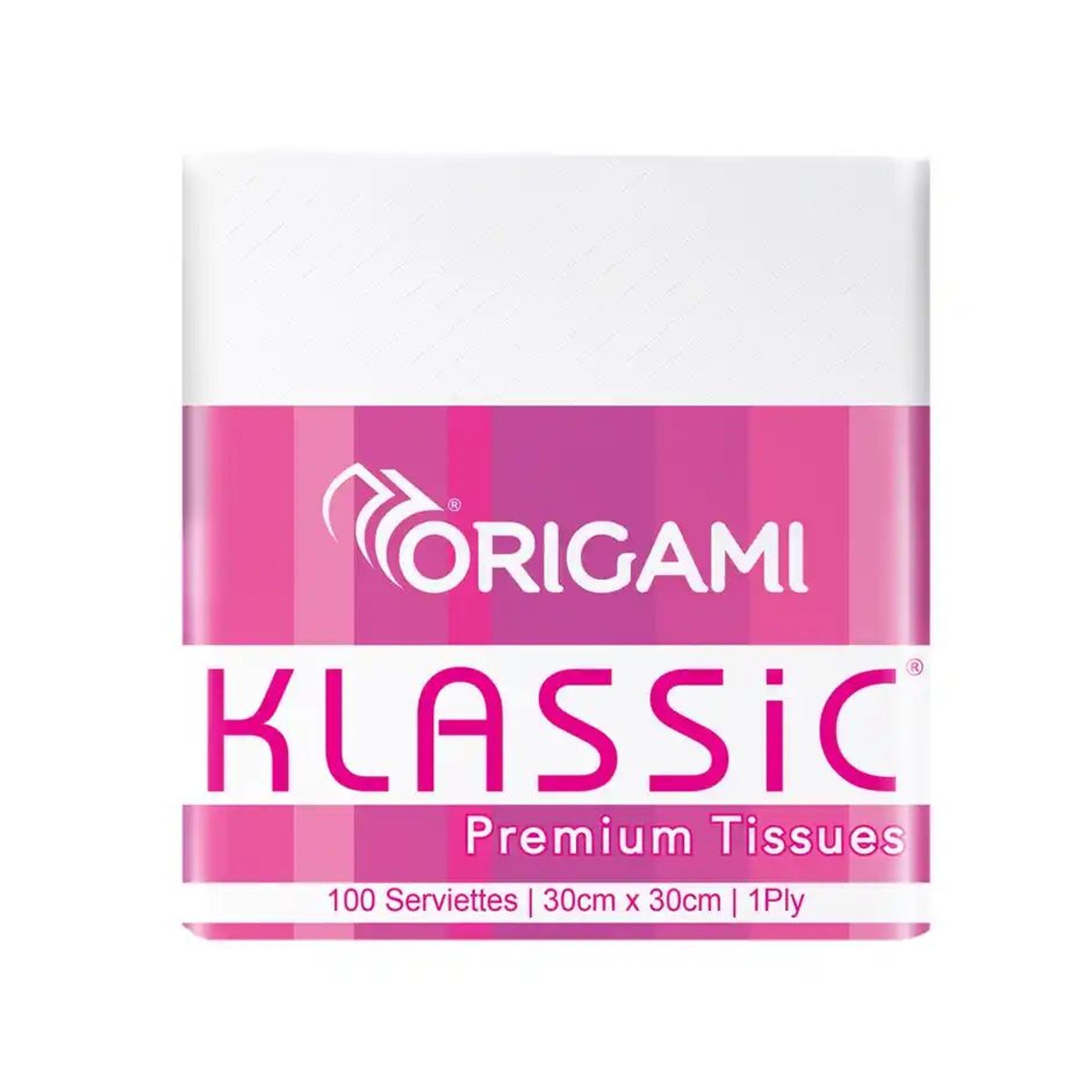 Origami Klassic Premium Tissue Paper Napkins | 100 Pulls