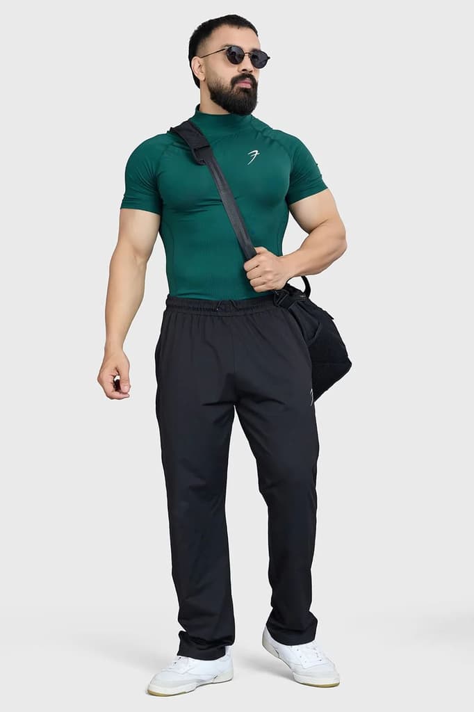 High Neck Compression T-shirt Emerald — photo 2
