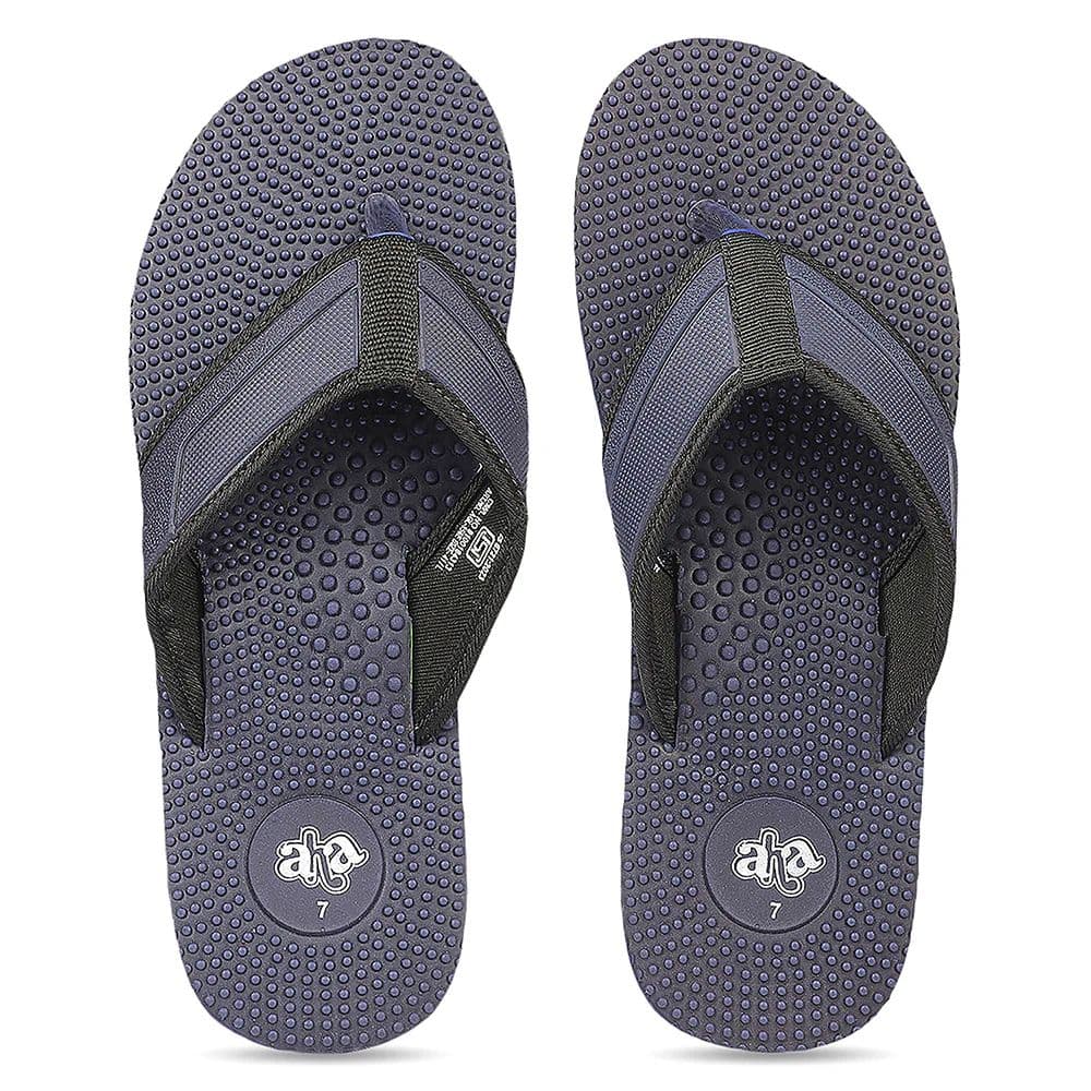 A-HA AGL-156E Teal Blue Casual Slip on Slippers for Men by Liberty — photo 10