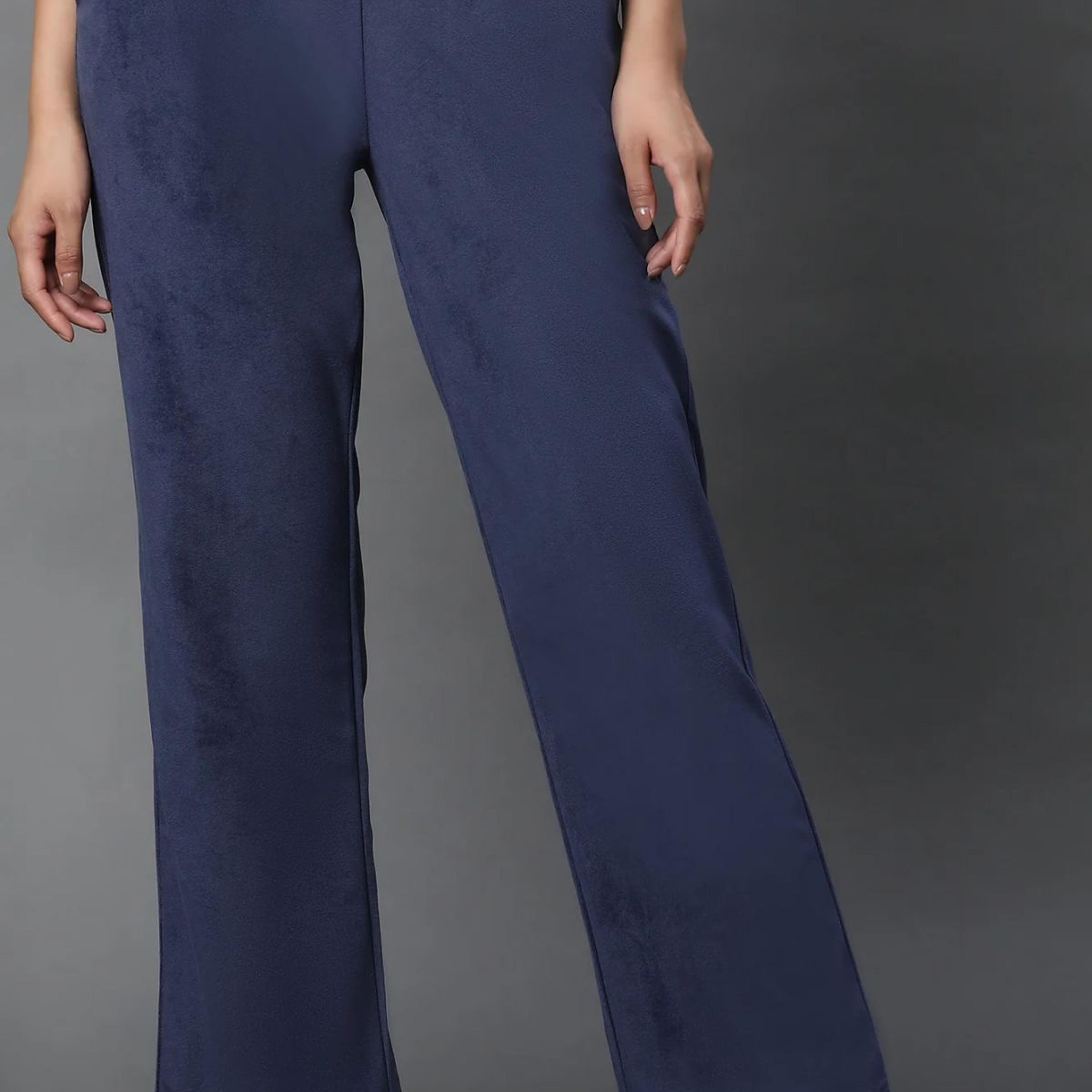 Blue Velvet Straight Pants