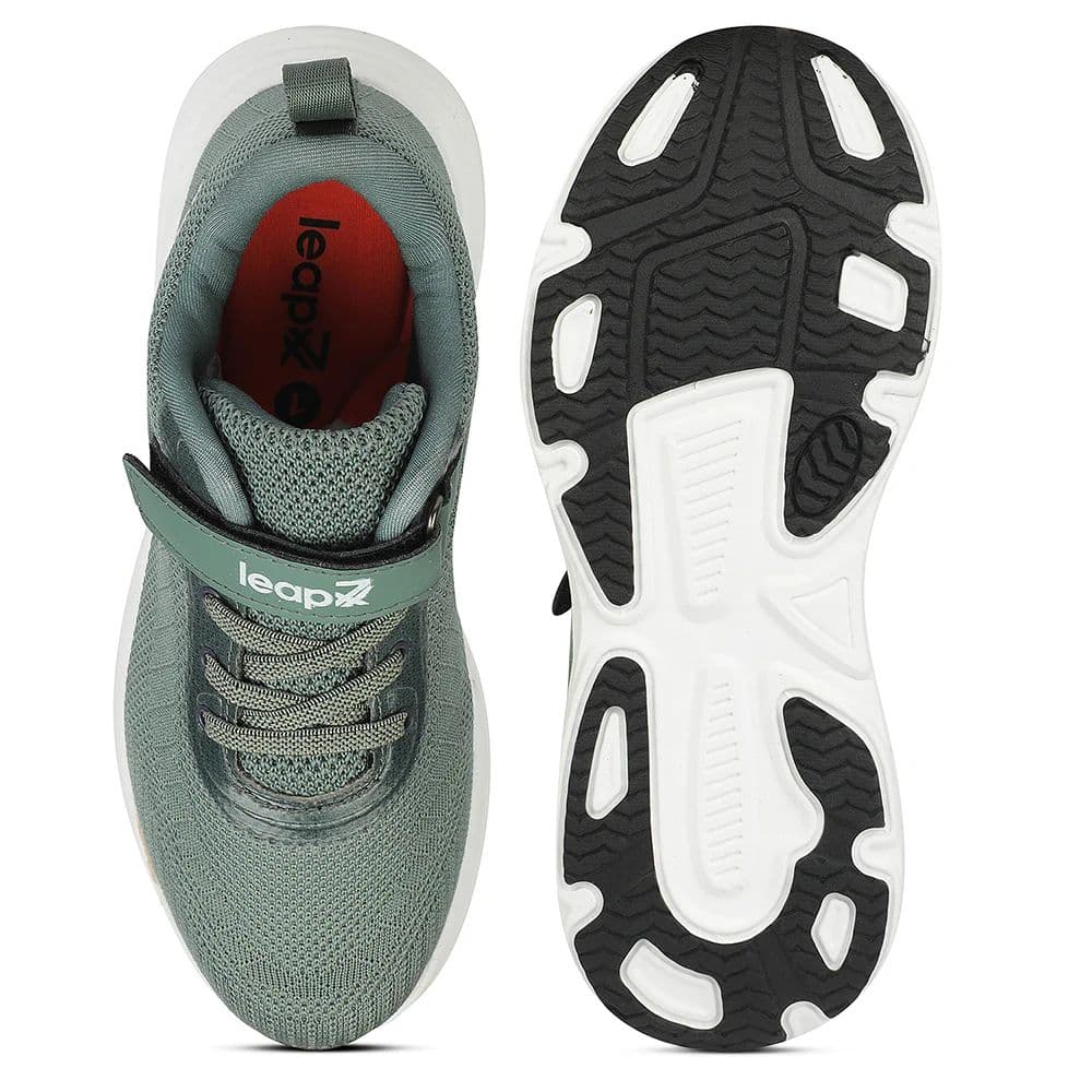 LEAP7X Olive Green Sports Non Lacing Walking Shoes for Kids COVER-04 by Liberty — photo 7