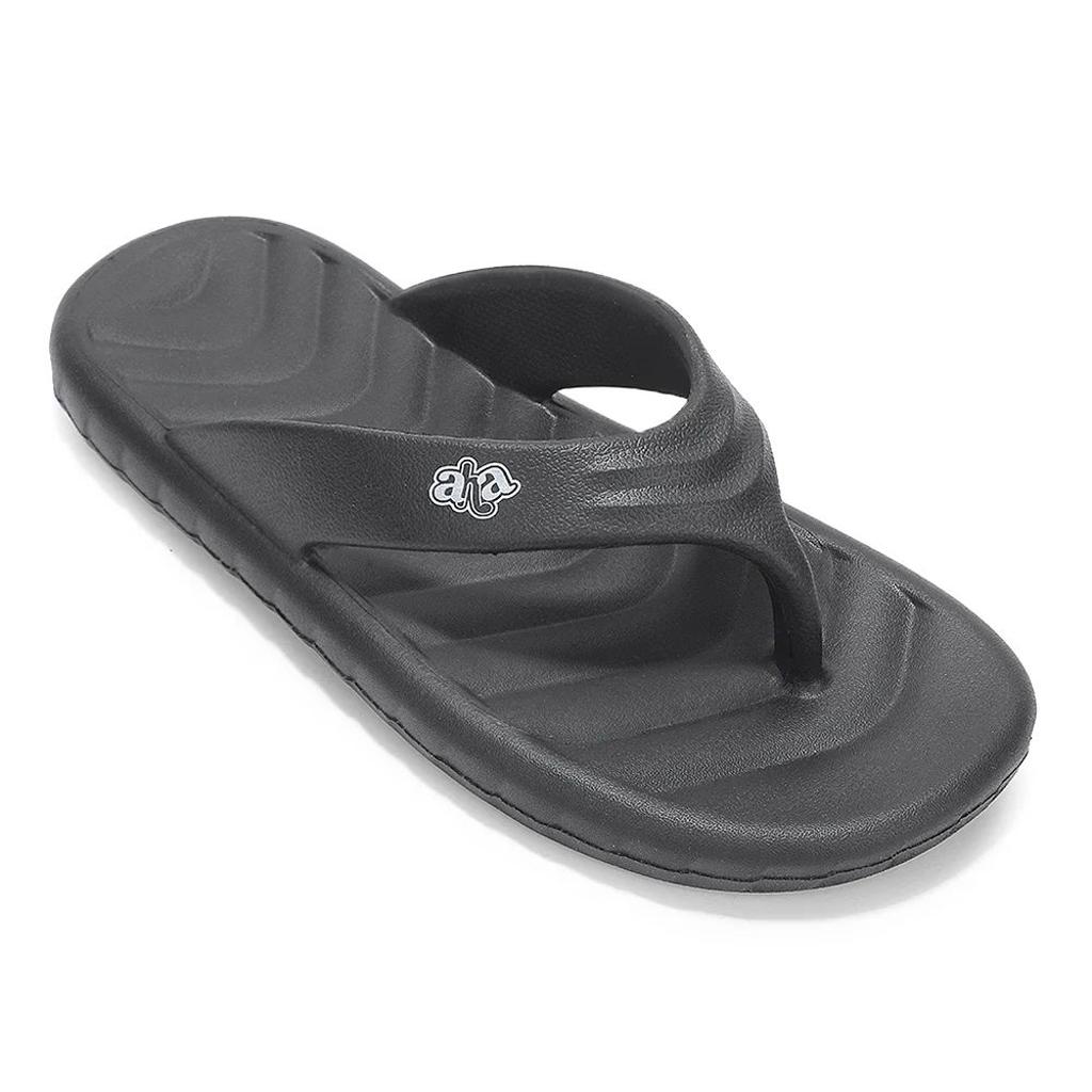 A-HA Black Casual Slip on Slippers for Men LSC-1E By Liberty