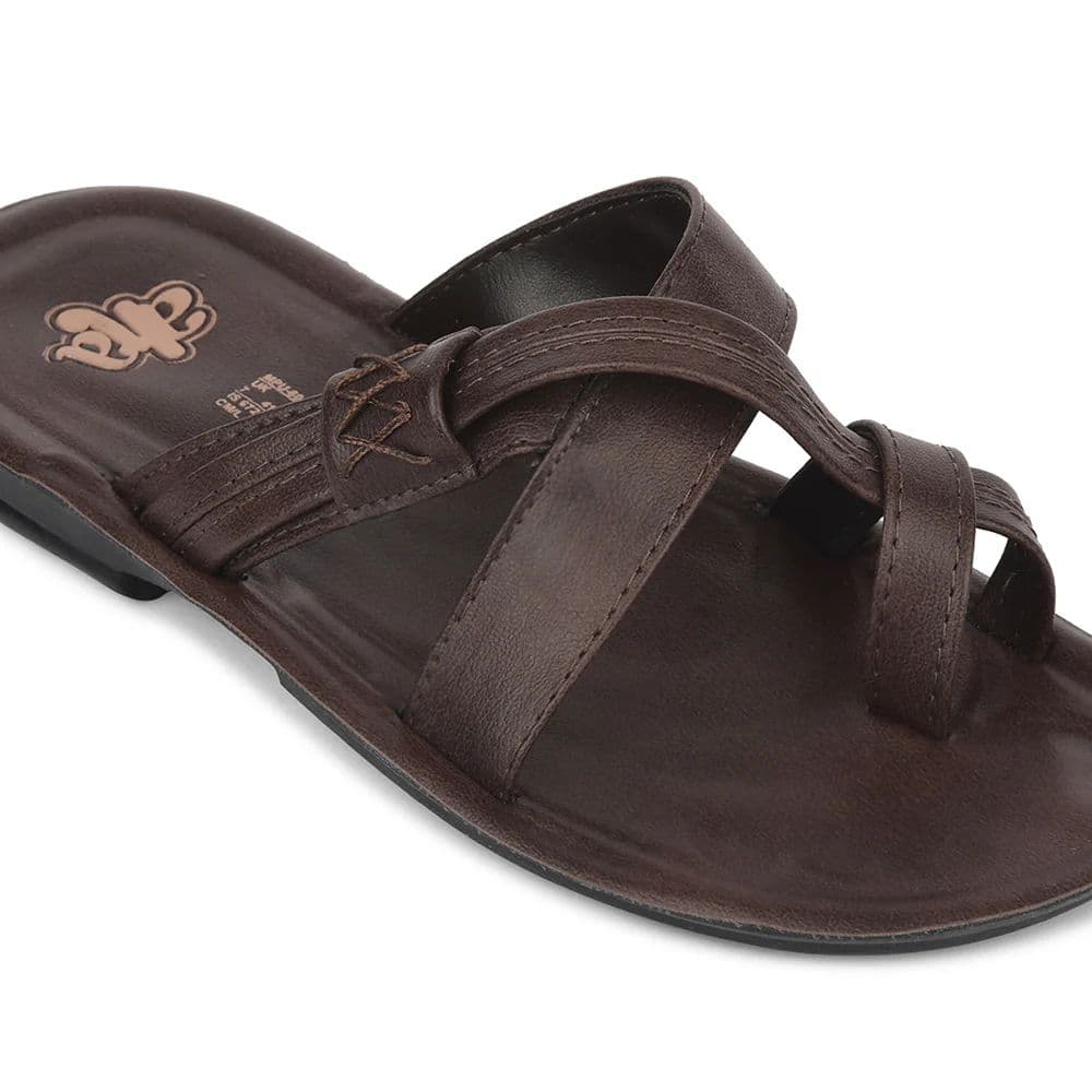 A-HA Brown Casual Flat Sandal For Men MPU-60 By Liberty — photo 4