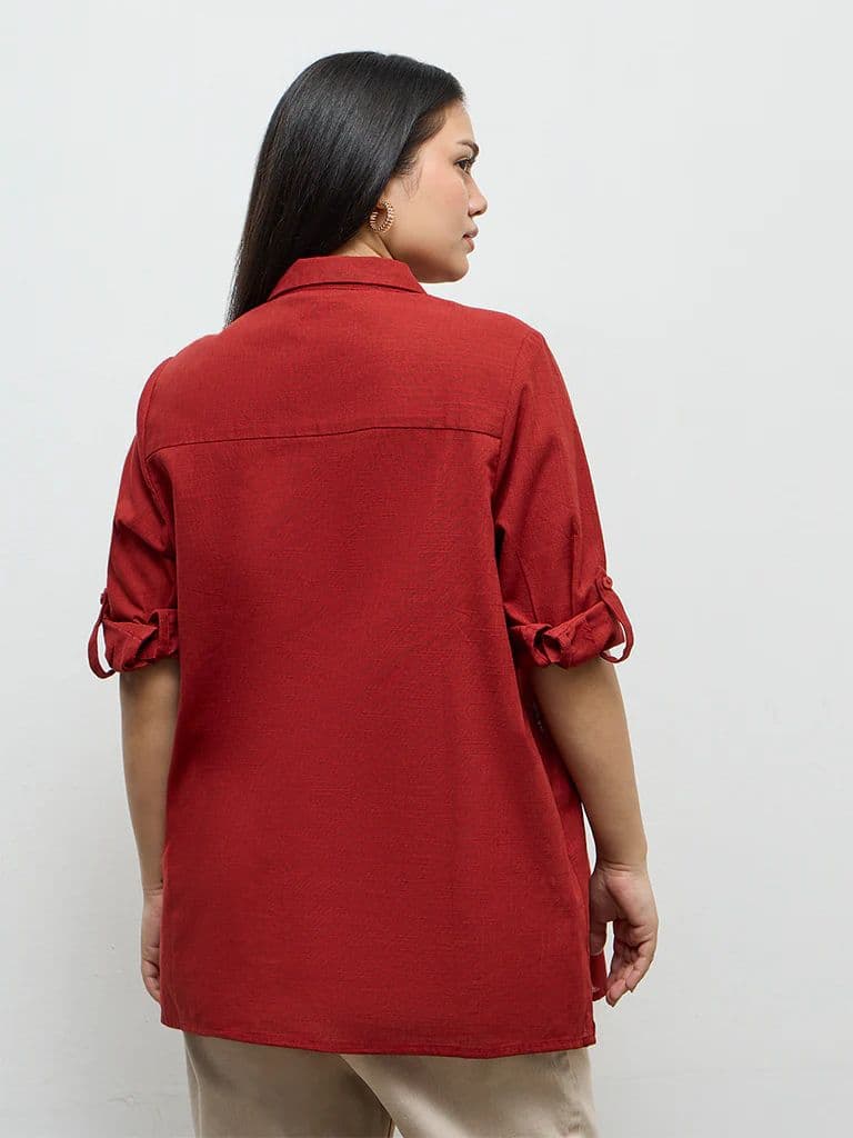 Gia Rust Floral Cotton Embroidered Blouse — photo 4