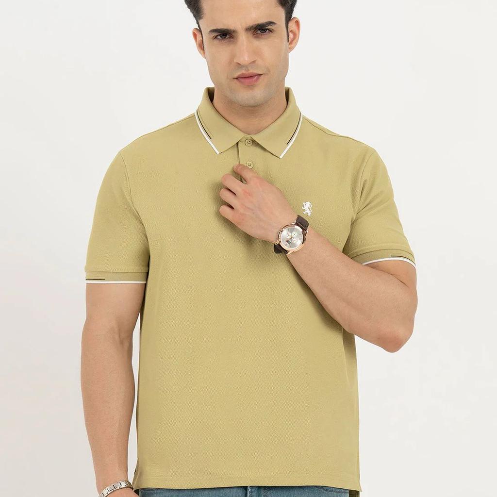 Polo T Shirts for Men in Olive Yellow | Classic Polo T Shirts