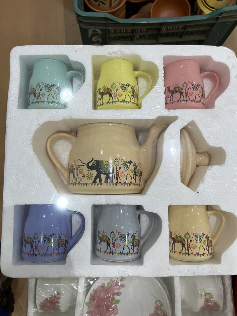 Mug Set | Ceramic | White | Multi-colored designs