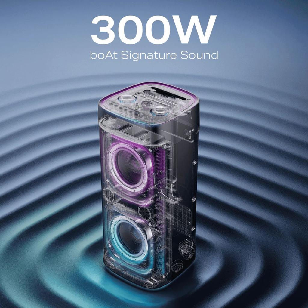 boAt PartyPal 700 | Bluetooth Speaker with 300W Sound, RGB Lights, 6 Hours Playback, Karaoke & TWS