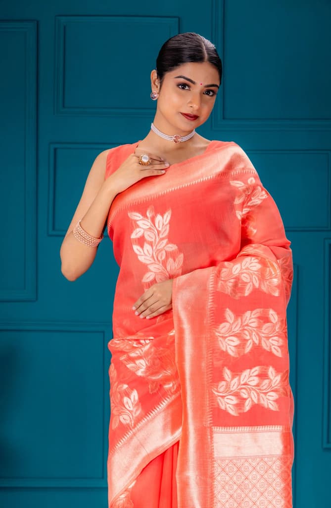 Mimosa Women's Woven Design Banarasi Style Art Silk Saree With Blouse Piece : SA00001765GJFREE — photo 2