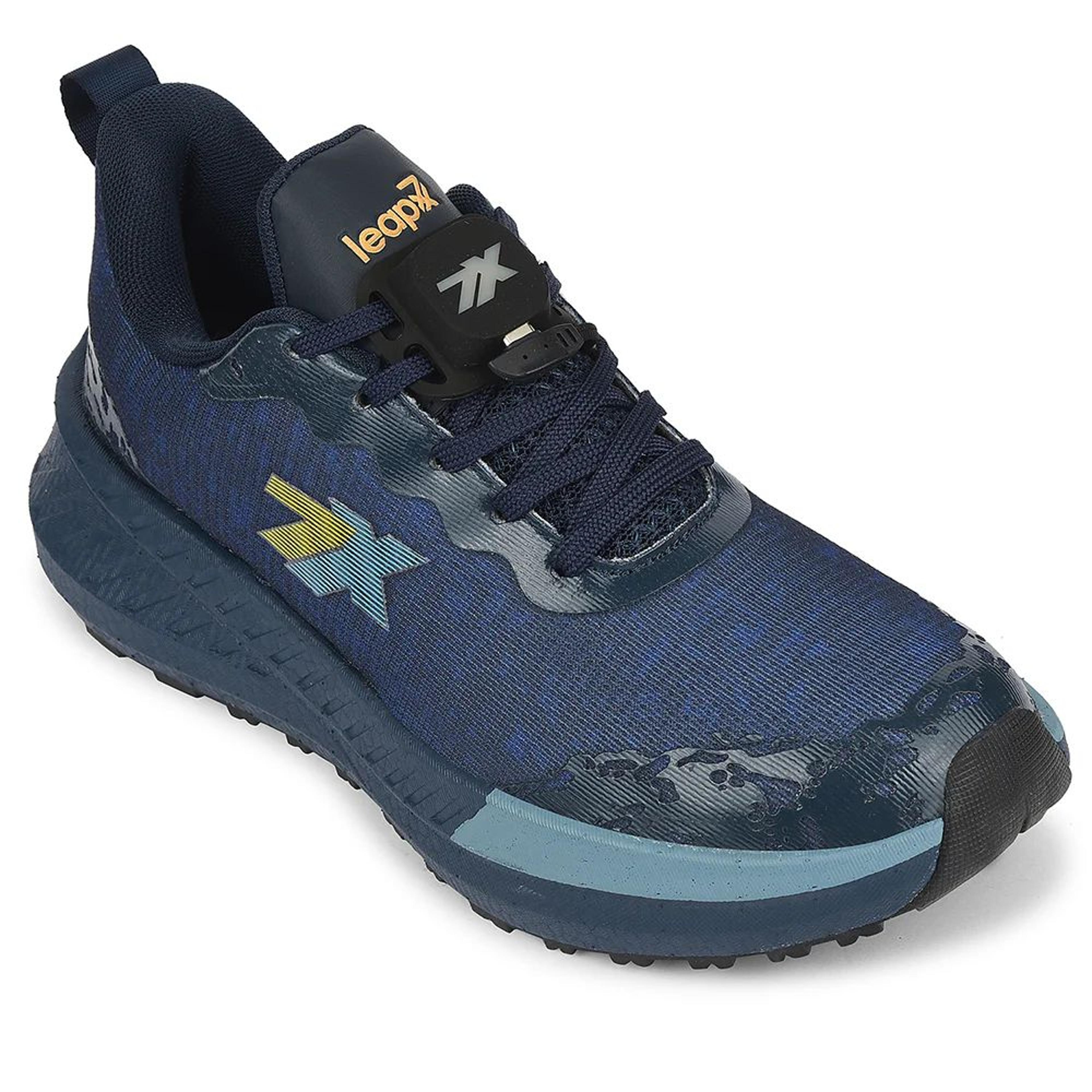 Leap7x Navy Blue Sports Lacing Running Shoes For Men XLM-07MS By Liberty