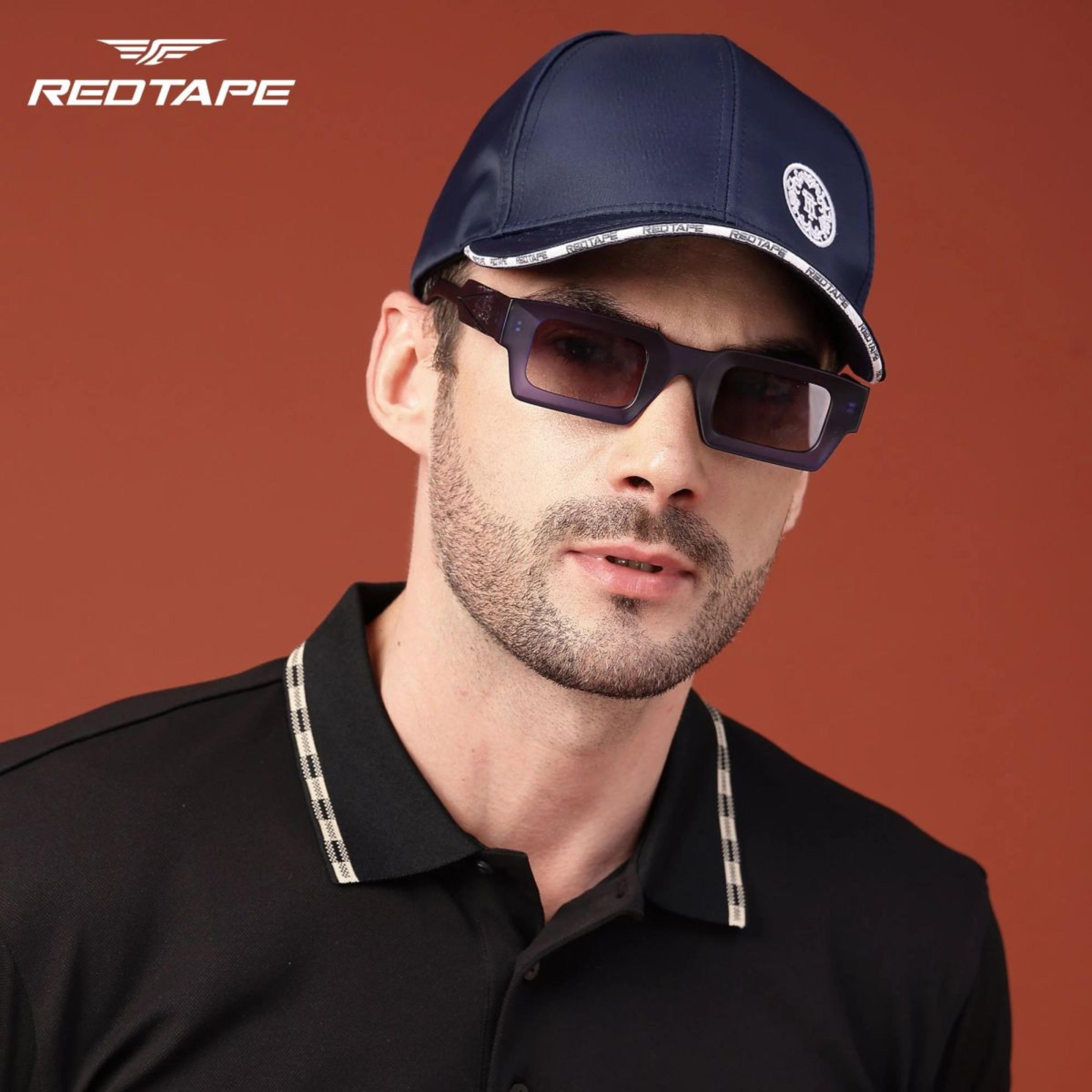 Unisex Blue Solid Polyester Baseball Cap with Adjustable Strap