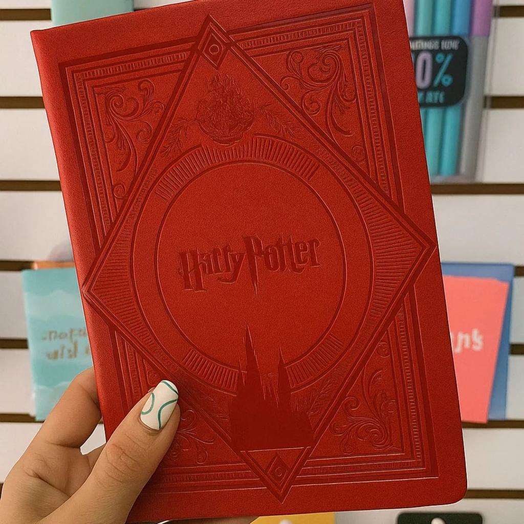 Harry Potter Hogwarts Crest A5 Notebook – Premium Hardcover Journal — Red – Gryffindor-inspired