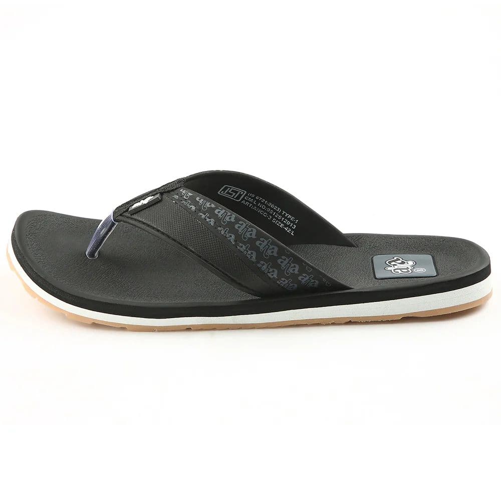 A-HA Casual Black Flip Flops For Men ANCO-03 By Liberty — photo 3