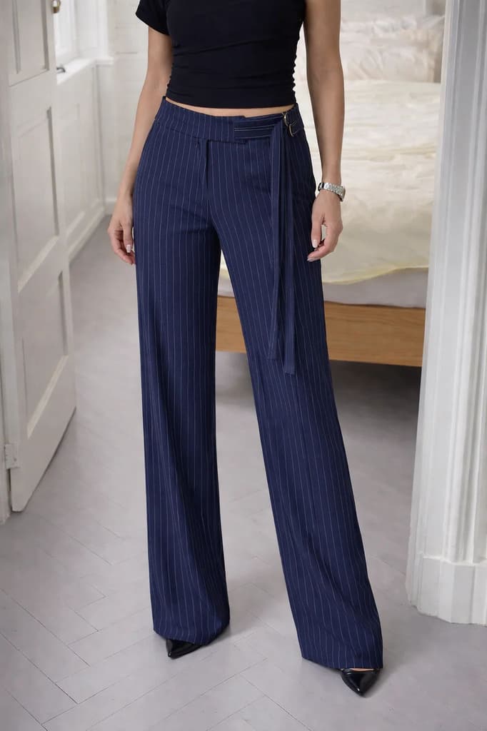 Striped Buckle Up Pants — photo 10
