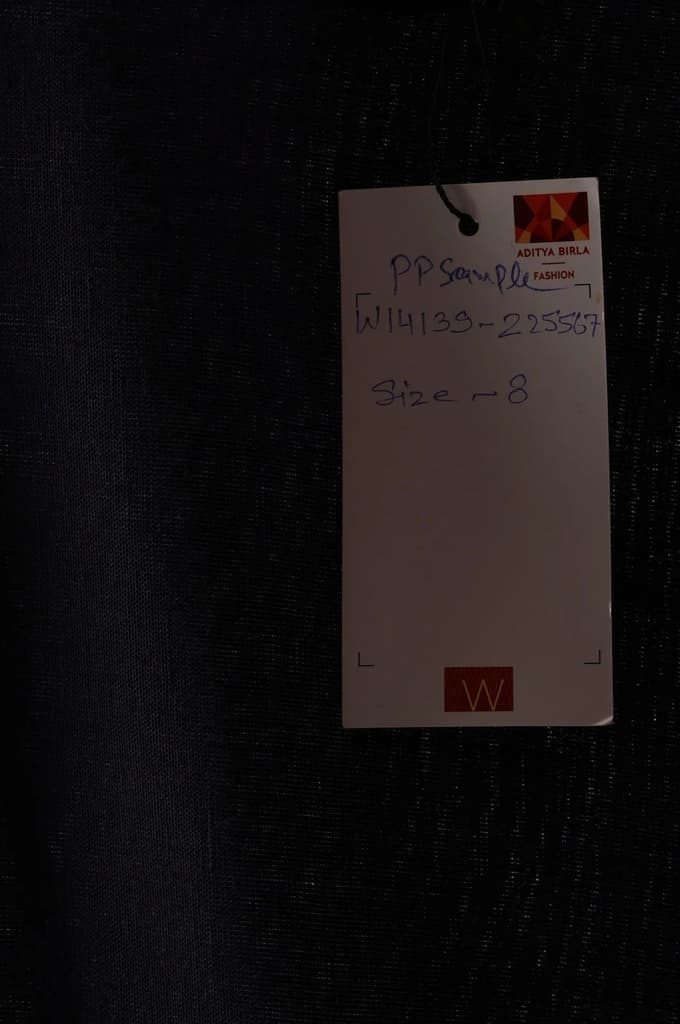 Navy Blue Solid Lace Rayon Flax A-line Kurta — photo 8
