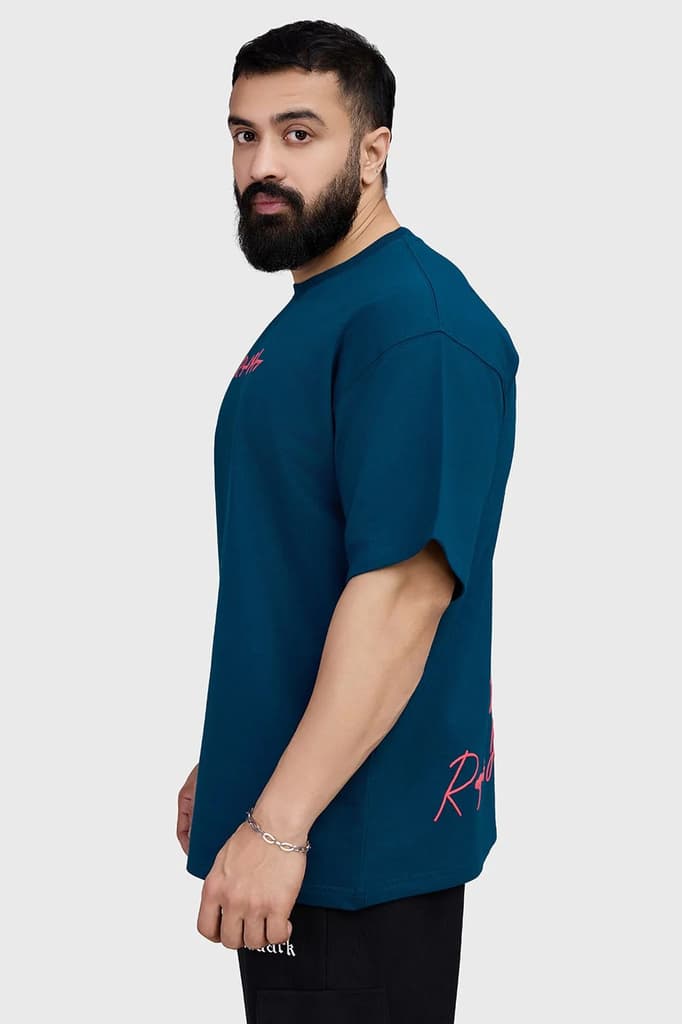 Respect The Journey Oversized T-shirt Teal — photo 2