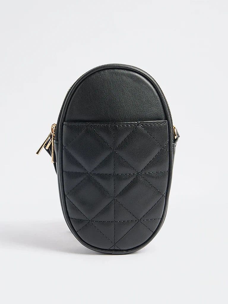 Westside Black Quilted Phone Sling Bag — photo 4