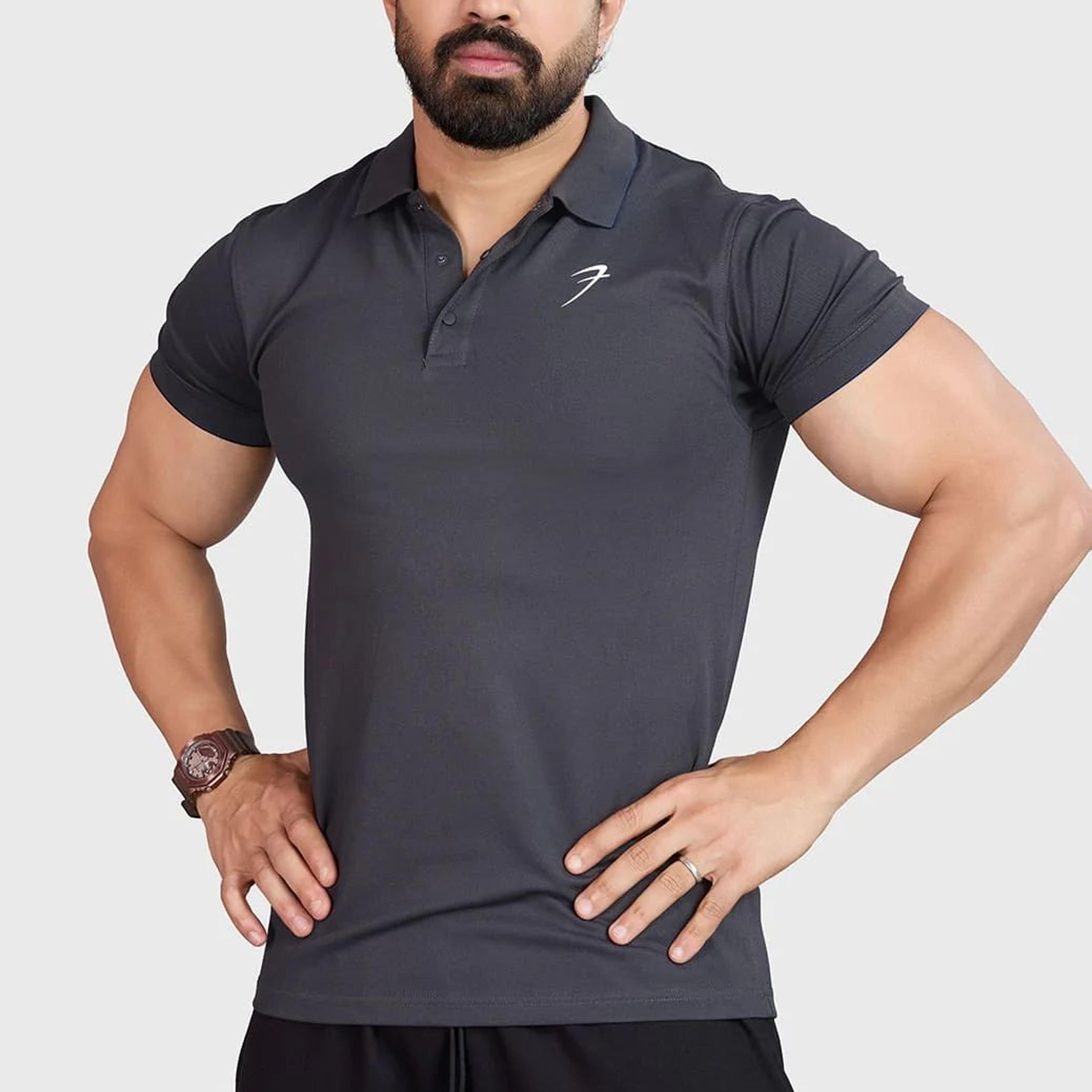 Aura Polo T-shirt Dark Grey