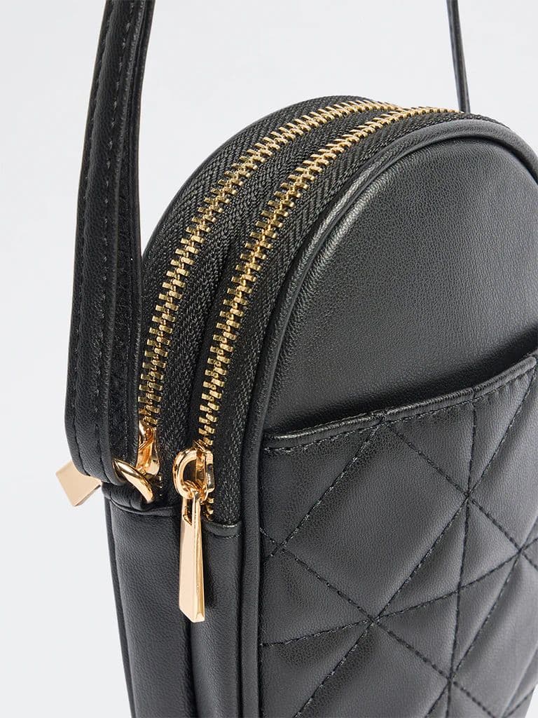 Westside Black Quilted Phone Sling Bag — photo 2