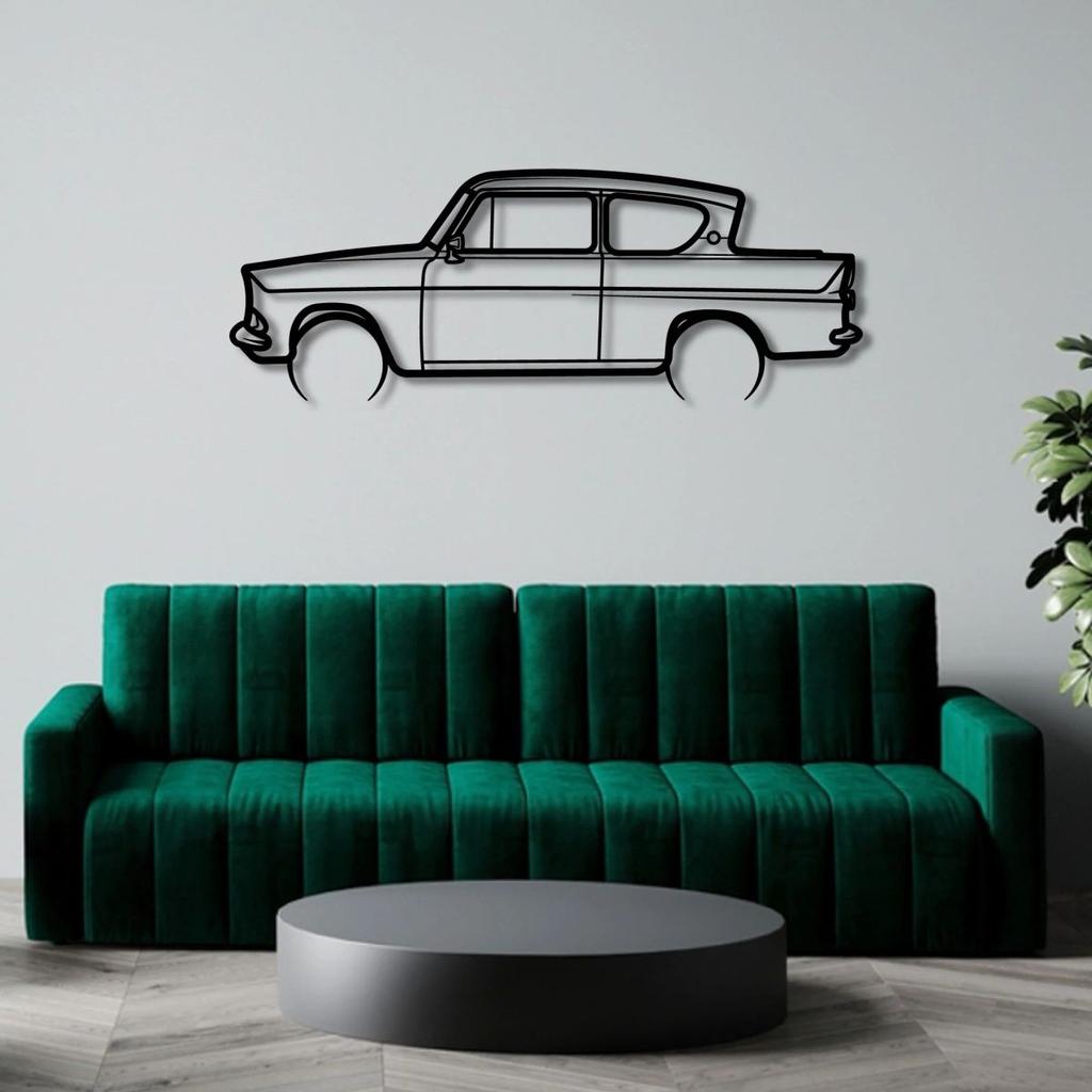 1960 FORD ANGLIA 105E DELUXE METAL WALL ART
