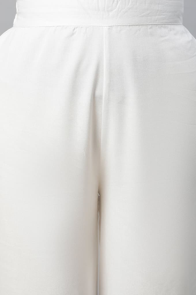 Off White Straight Liva Women Palazzos — photo 6