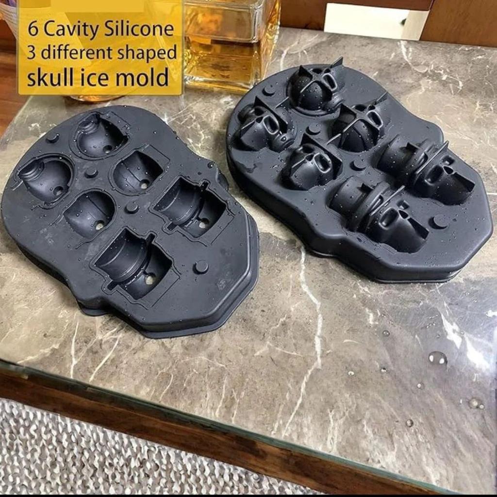 3D Skull Mold Tray | 6 Cavity Silicone Mold for Drinks & Desserts — photo 6