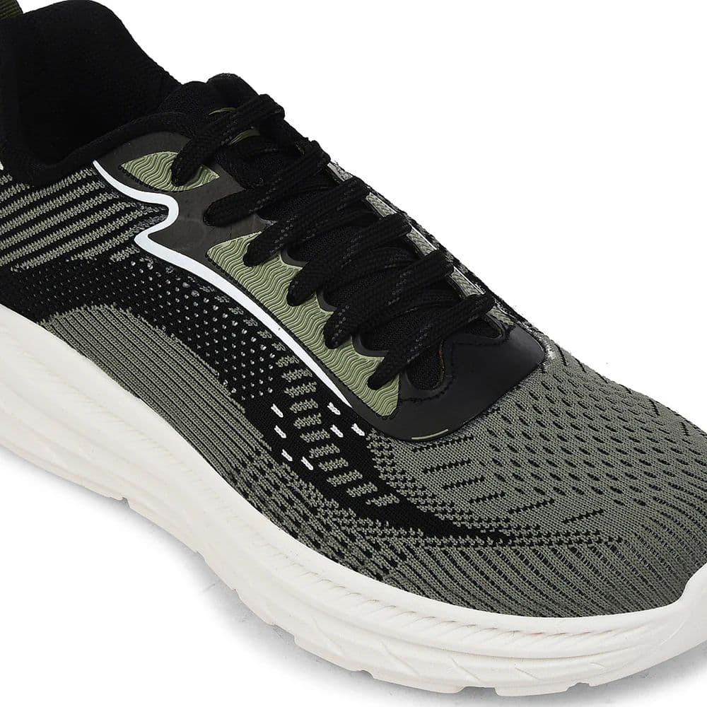 Force 10 Olive Green Sports Lacing Running Shoes For Men MATCHER-8E By Liberty — photo 5