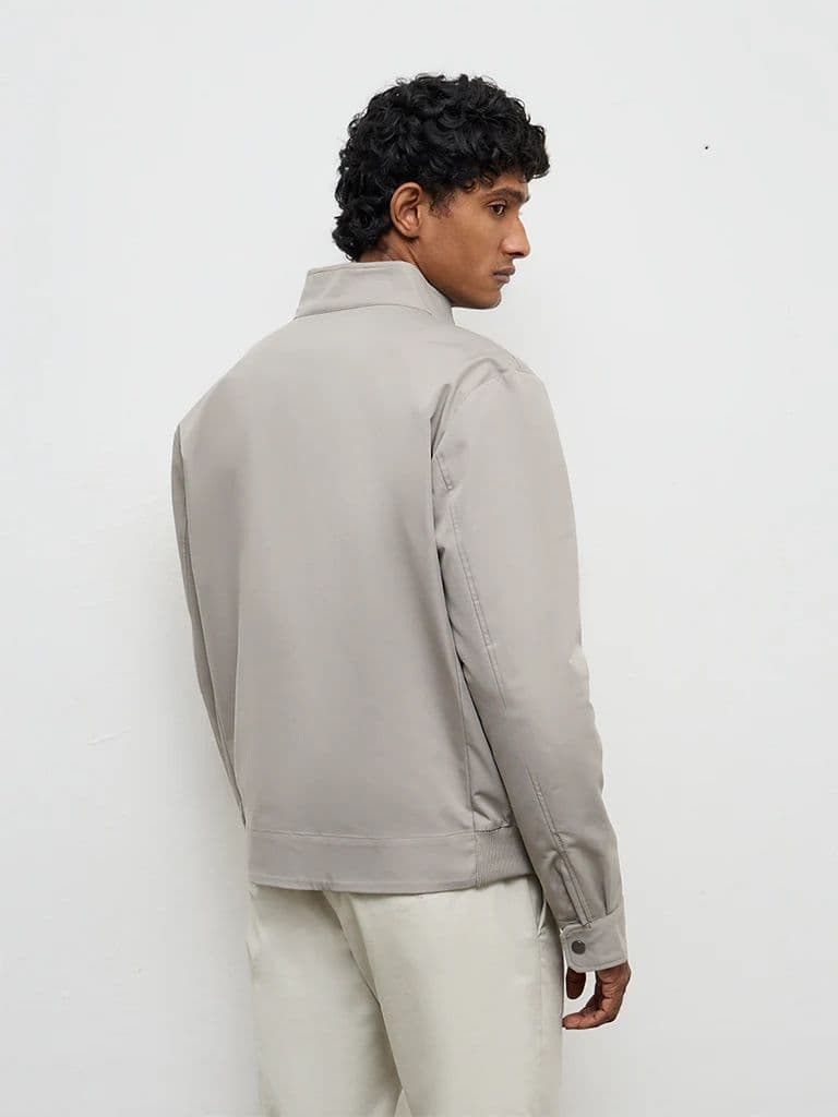 Ascot Light Taupe Relaxed-Fit Cotton-Blend Jacket — photo 4