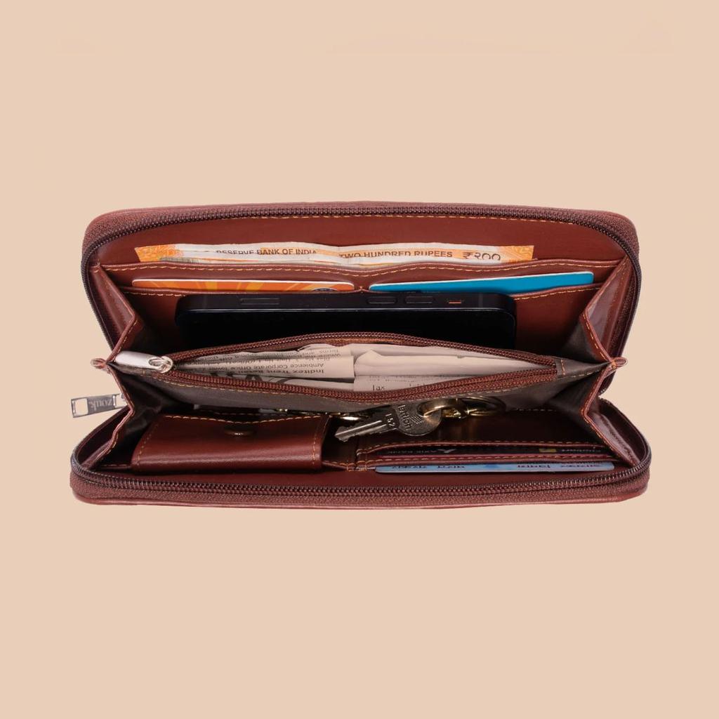 Shobha Niwas Lotus Motif Chain Wallet