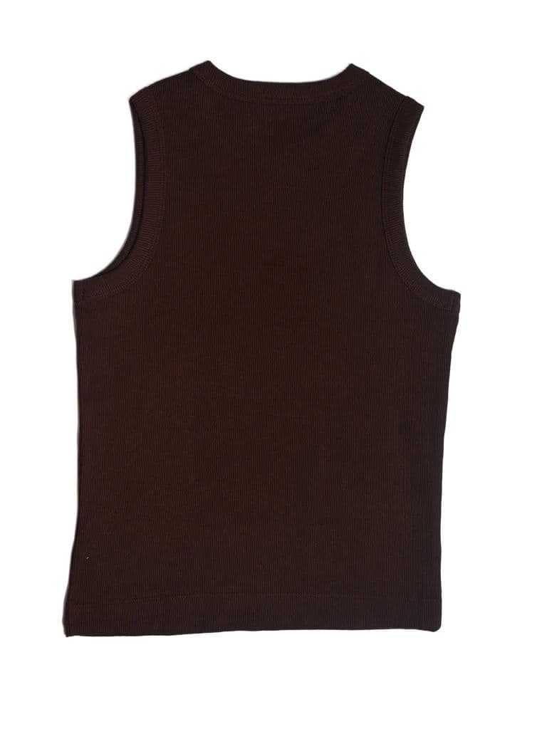 Y&F Kids Boys Brown Slim-Fit Cotton-Blend Vest — photo 4