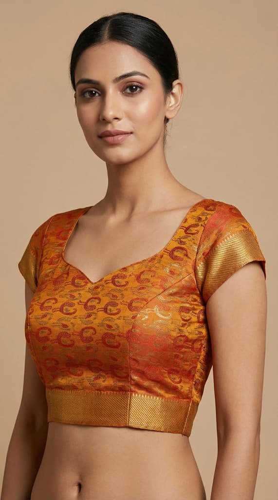 MIMOSA Women's Woven Design Patola Style Raw Silk Saree with Blouse Piece - Mustard ( SA00003140MSFREE ) — photo 5