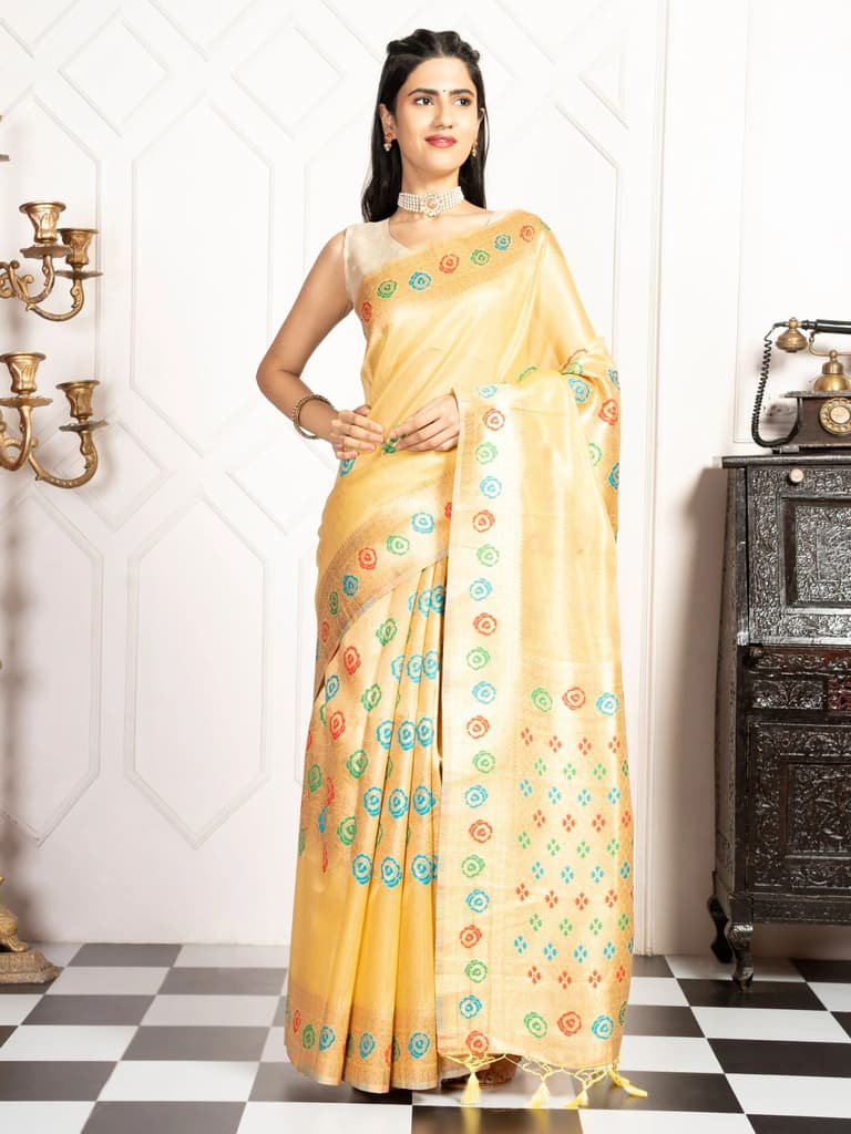 Mimosa Women's Woven Design Banarasi Style Art Silk Saree With Blouse Piece : SA00002082PSFREE — photo 6
