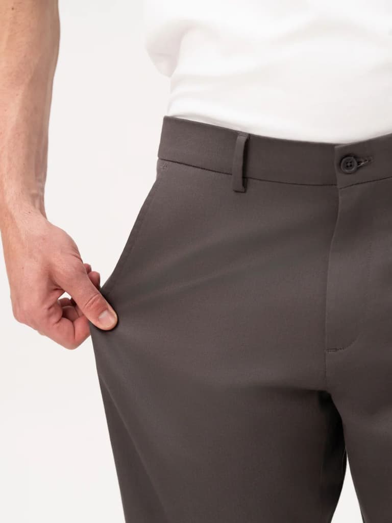 Ashvane Grey Relaxed Fit Stretch Chinos for Men — photo 4