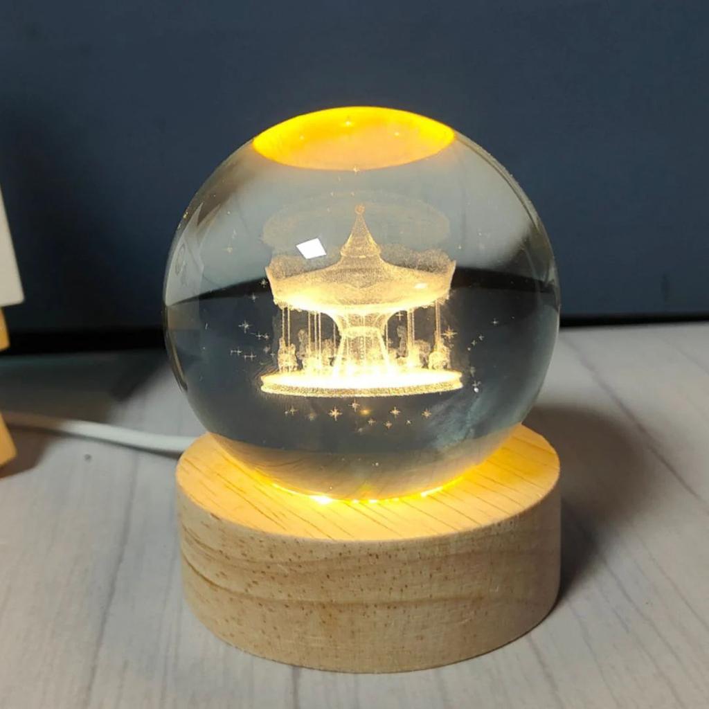 Carousel 3D Crystal Ball Lamp | Whimsical Ambient Decor — photo 2