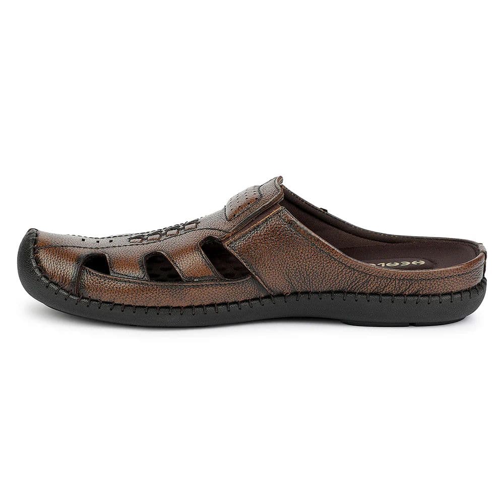 Healers Brown Casual Non Lacing Mules for Men ASL-12 by Liberty — photo 4