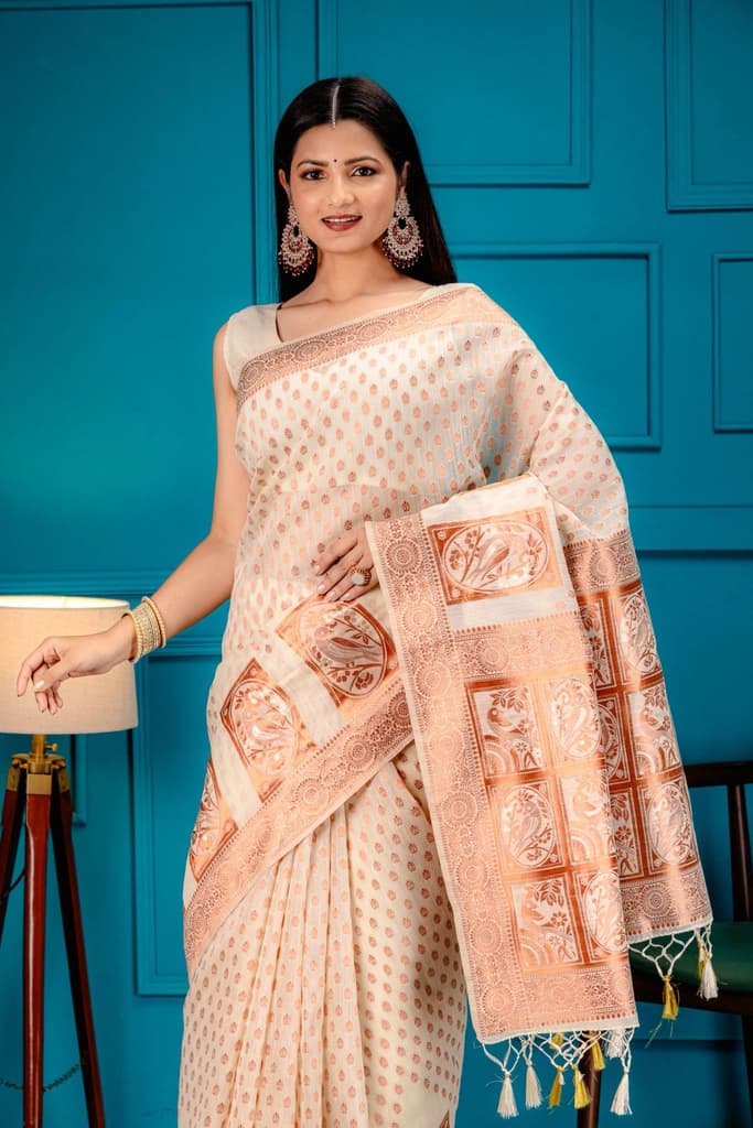 Mimosa Women's Woven Design Banarasi Style Art Silk Saree With Blouse Piece : SA00001807HWFREE — photo 2