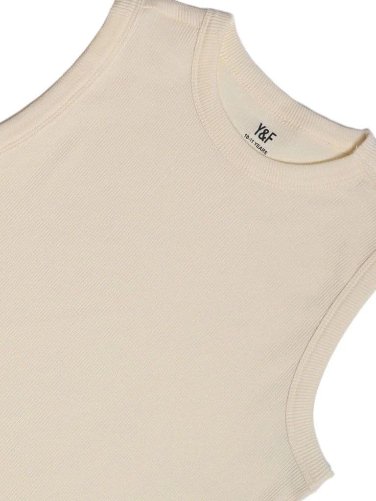 Y&F Kids Boys Off-White Cotton-Blend Vest — photo 5