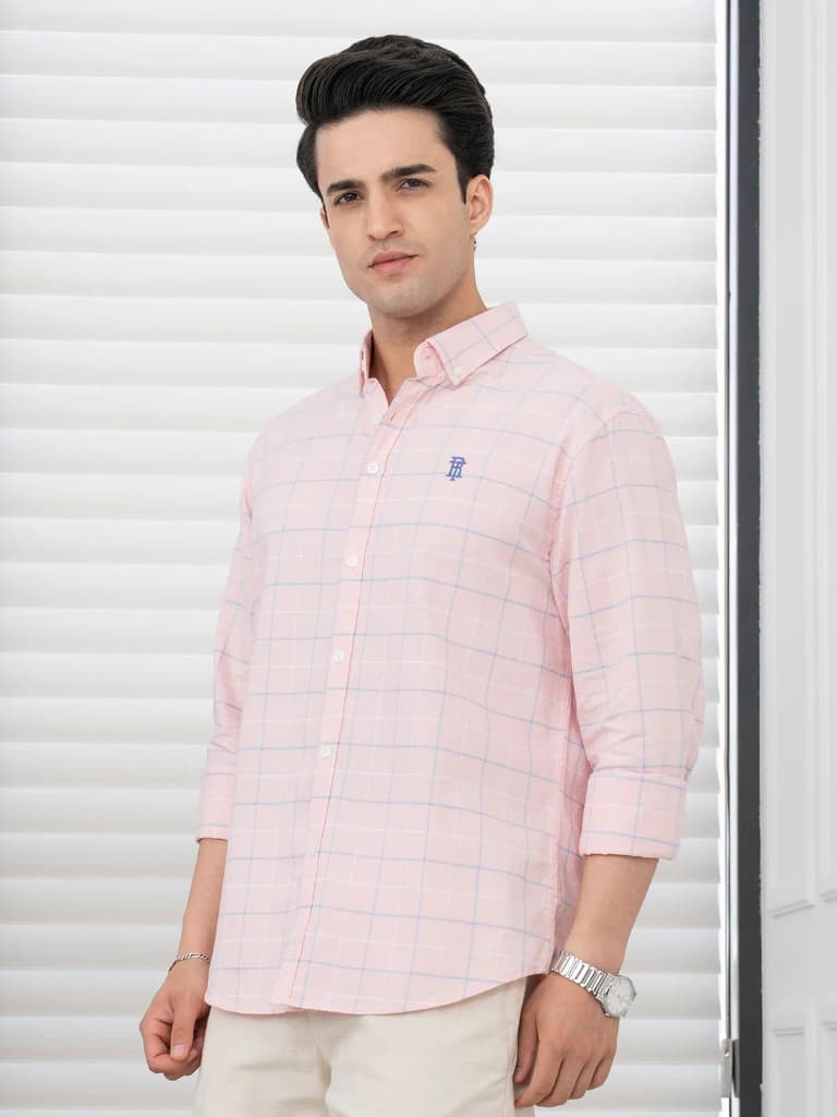 Shirts for Men in Olive | Cotton Blend Full Sleeve Shirt — photo 2