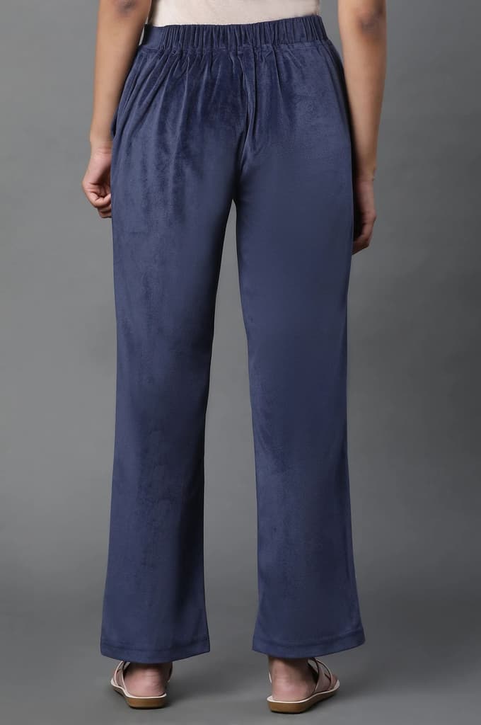 Blue Velvet Straight Pants — photo 3
