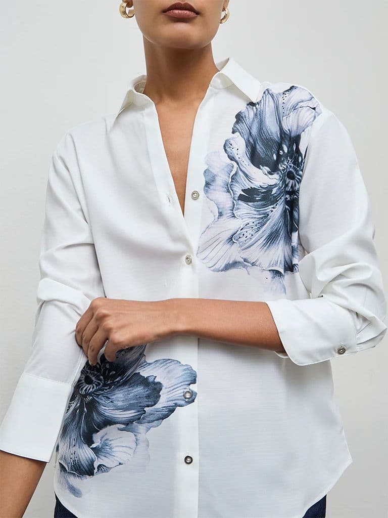 Wardrobe White Floral Design Shirt — photo 3