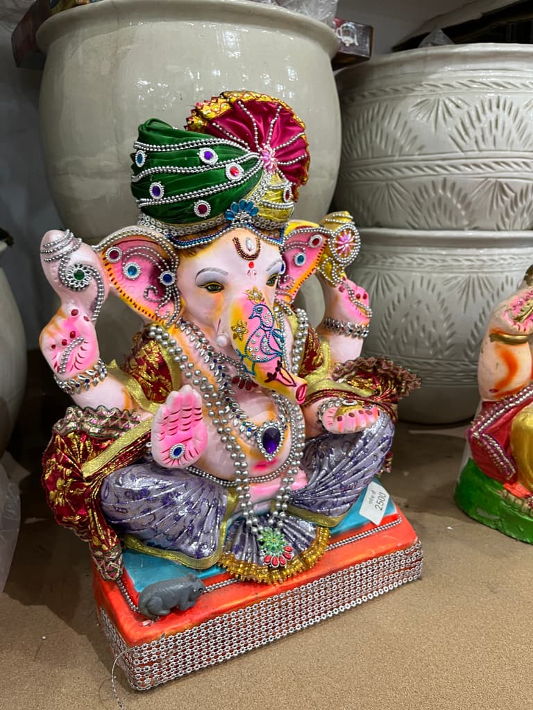 Hindu God Ganesha Statue | Sculpture | Bronze | Gold, Pink, Purple, Yellow, Green, Blue, Red, Silver