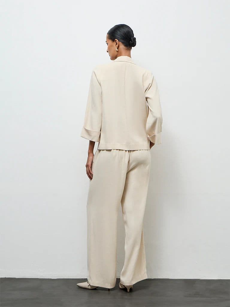 Wardrobe Cream High-Rise Trousers — photo 4