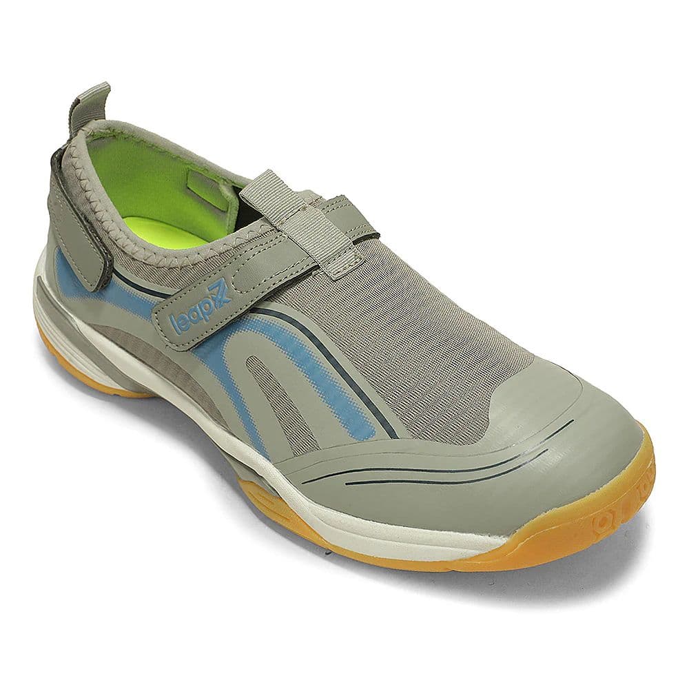 Leap7x NEWRACE-1E Light Grey Sports Non Lacing Walking Shoes For Men By Liberty — 6/40 / Light Grey