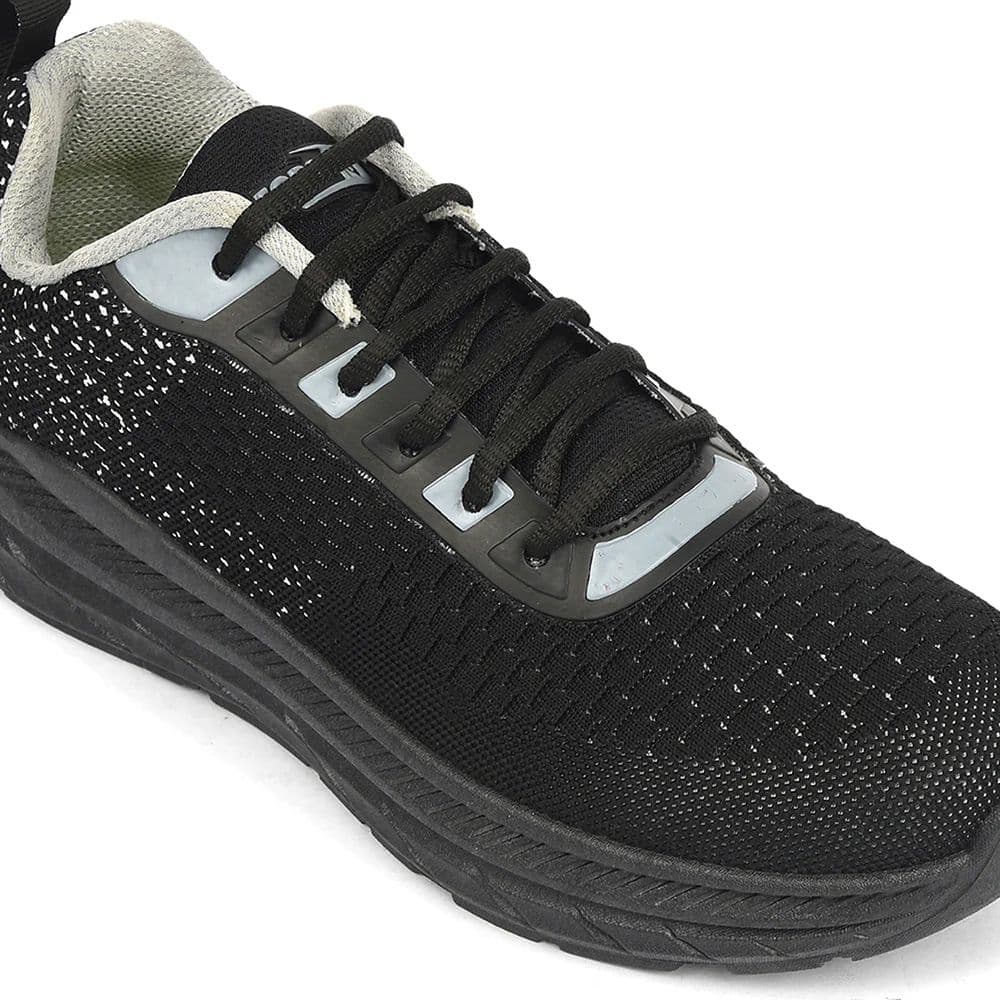 Force 10 Black Sports Lacing Running Shoes For Men MATCHER-3E By Liberty — photo 4