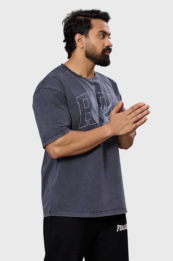 Shadow Washed Oversized T-shirt Dark Grey — photo 3