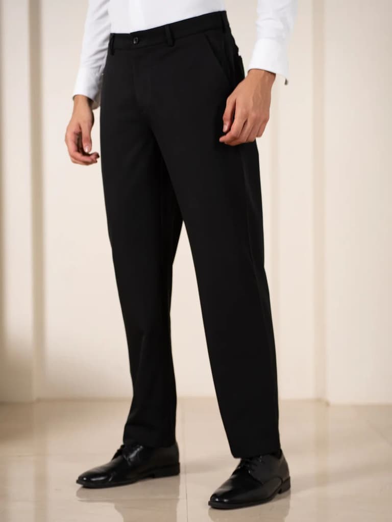 Weekday Black 925 Relaxed Fit Smart Formal Trousers — photo 5